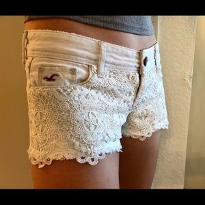 Hollister lace jean shorts - lace on front